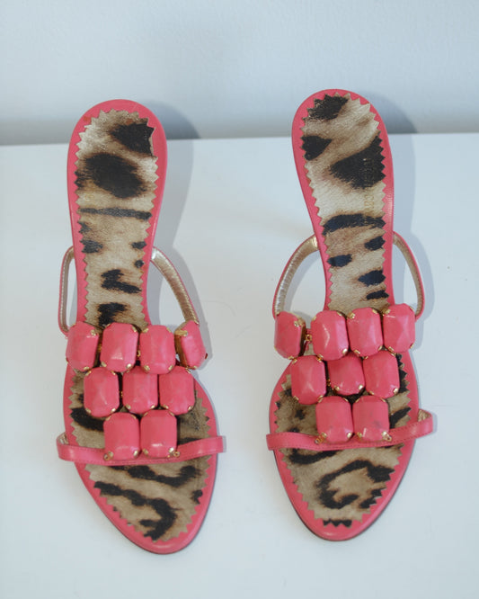 Roberto Cavalli Pink & Leopard Heels