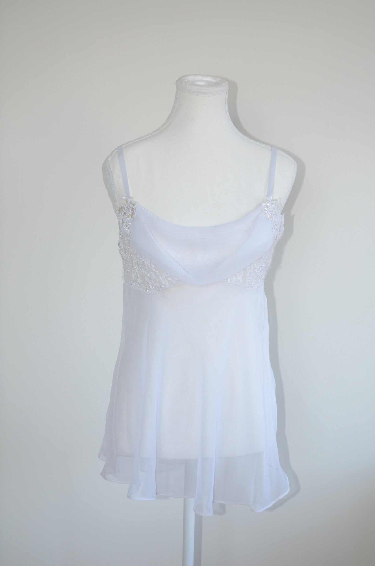 Vintage White Cami Babydoll Top