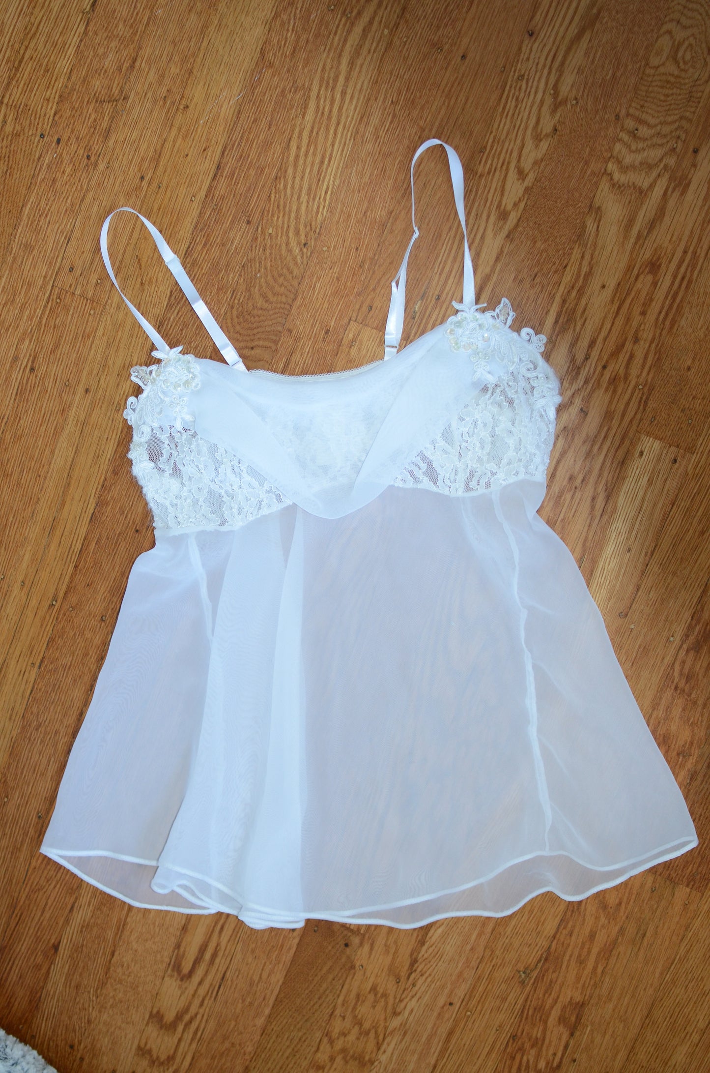 Vintage White Cami Babydoll Top