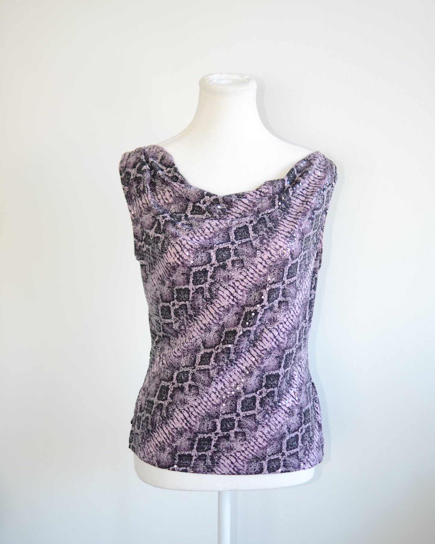Purple 2000s Cowl Neck Top