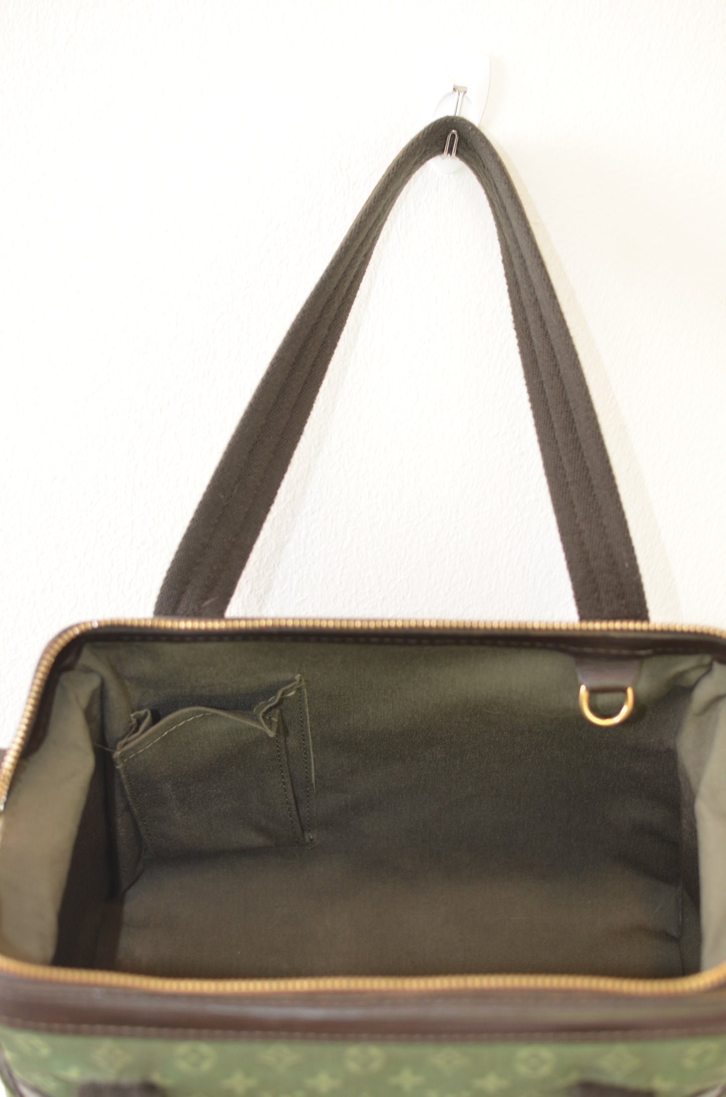 Rare Vintage Louis Vuitton Green Monogram Mini Lin Tote Bag