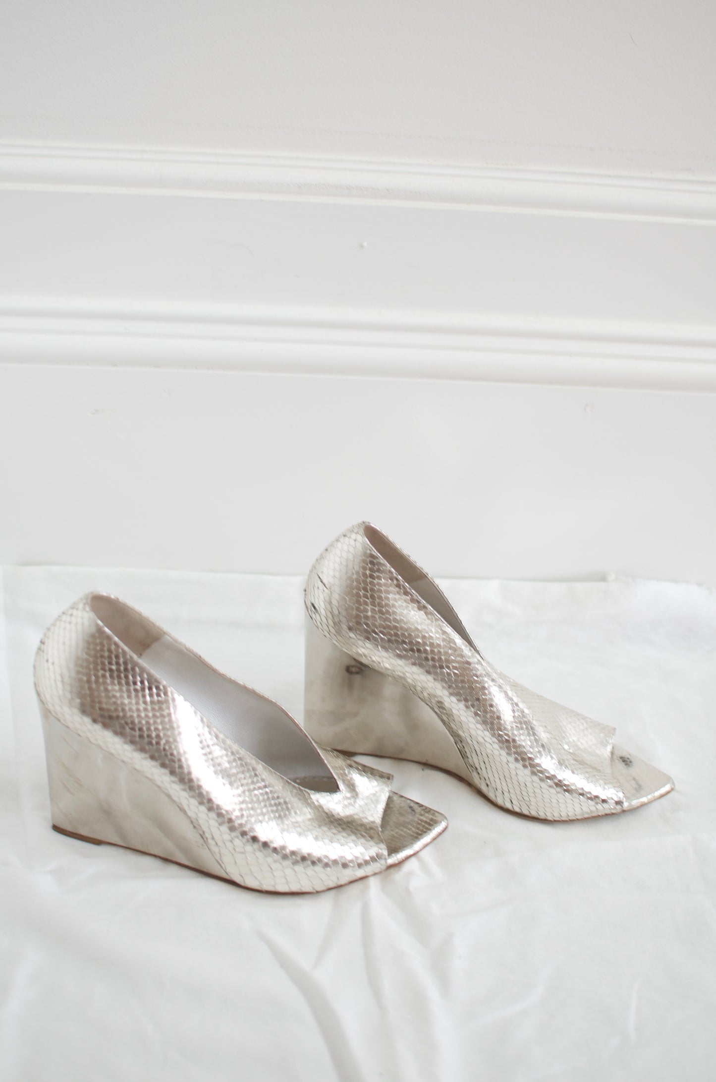 Burberry Vintage Silver Wedges