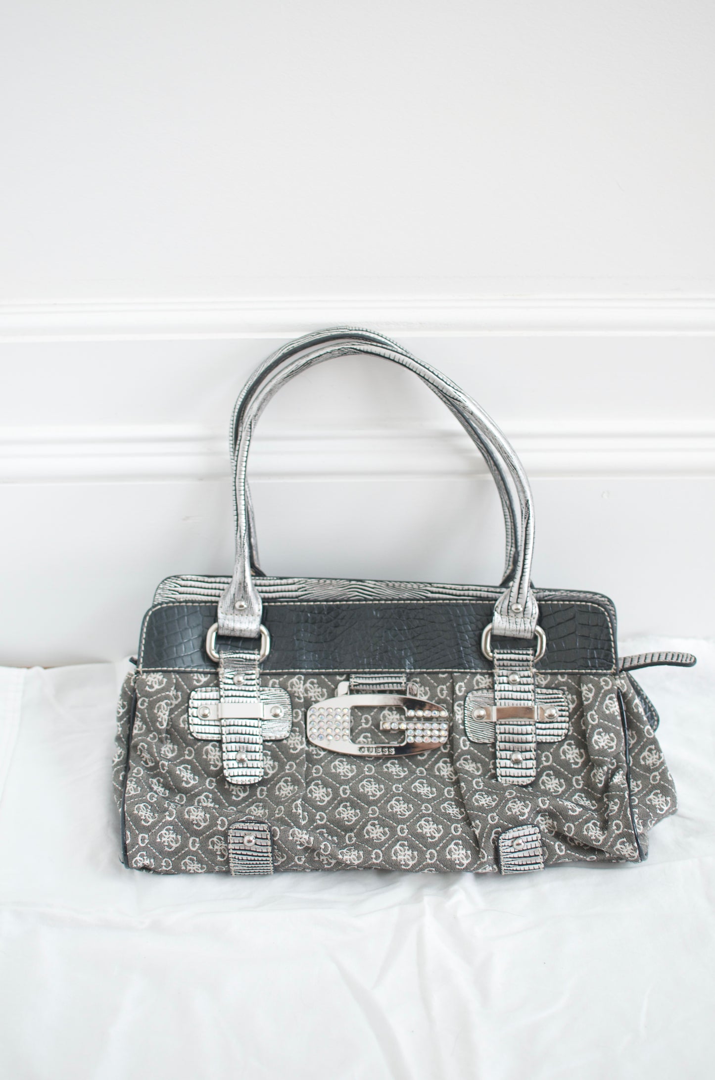 Grey Y2K Guess Bag
